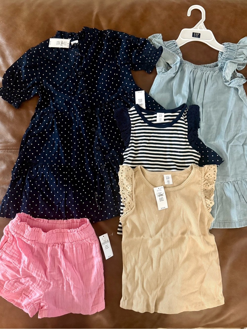 Gap bundle Polka Dot Dress & Assorted Summer Tops and Shorts - Multi-Color Set